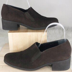 Andre Assous Featherweights Women's Dark Brown Suede Slip On Loafers Shoes 8.5M